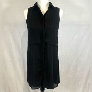H&M black overlay shirt dress size 2